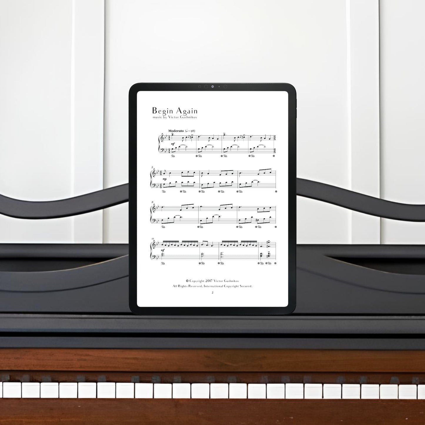 “Begin Again” piano sheets